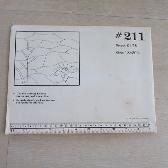 Vintage 1976 Pattern #211 for Stained Glass by Charles Warner 'Willow' 18 x 20 - Picture 1 of 5